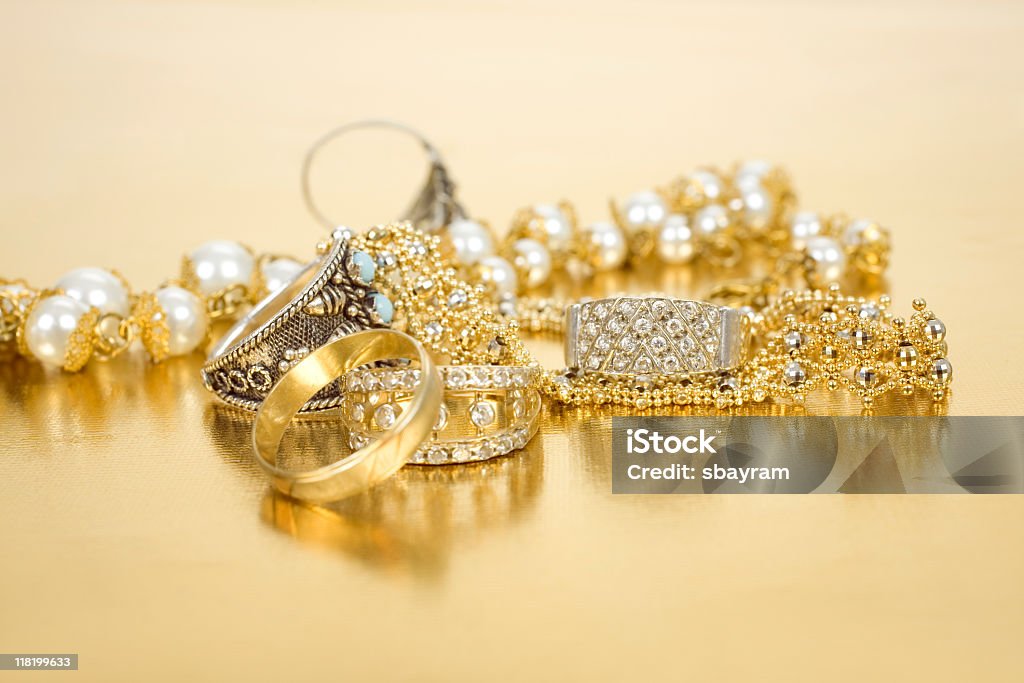 Gold rings and bracelets